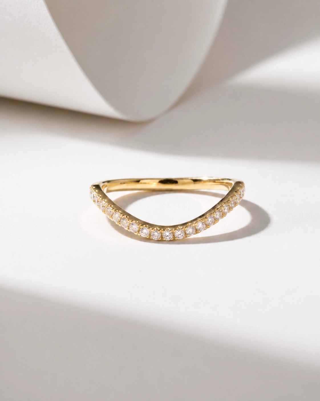 Curved Pavé Wedding Band