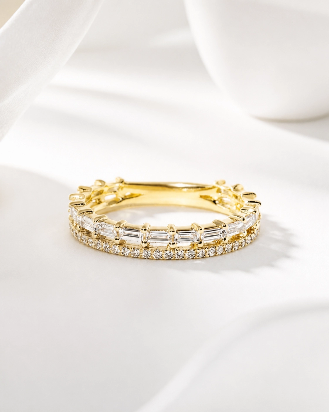 Double Row Baguette Eternity Band