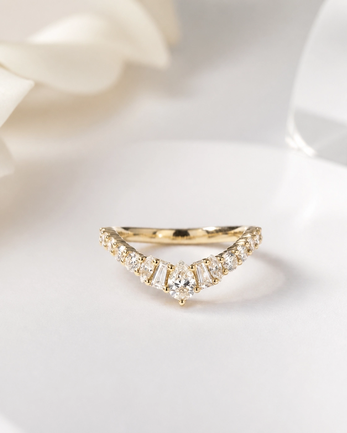 Graduated Baguette Wishbone Band
