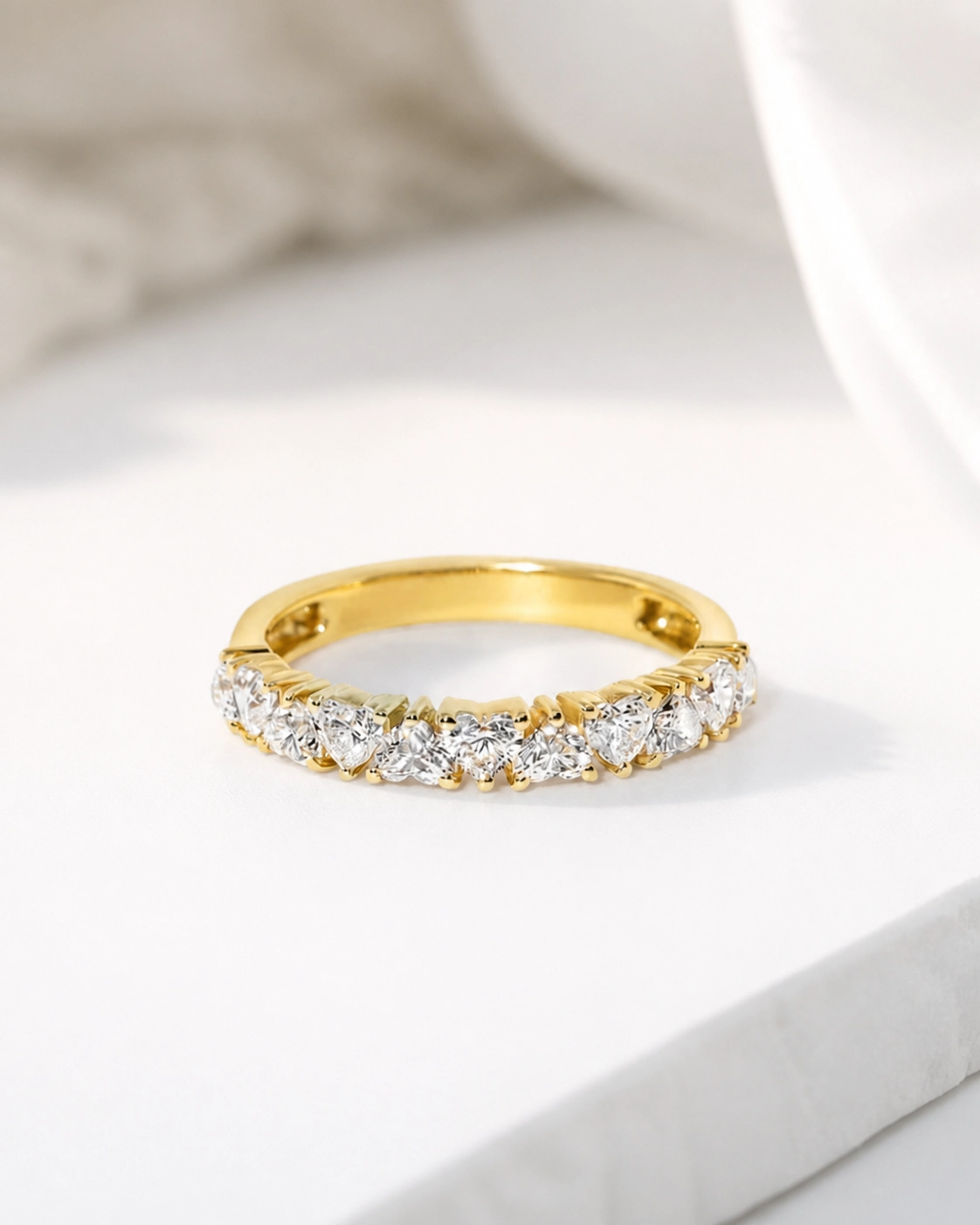 Heart Pavé Eternity Band