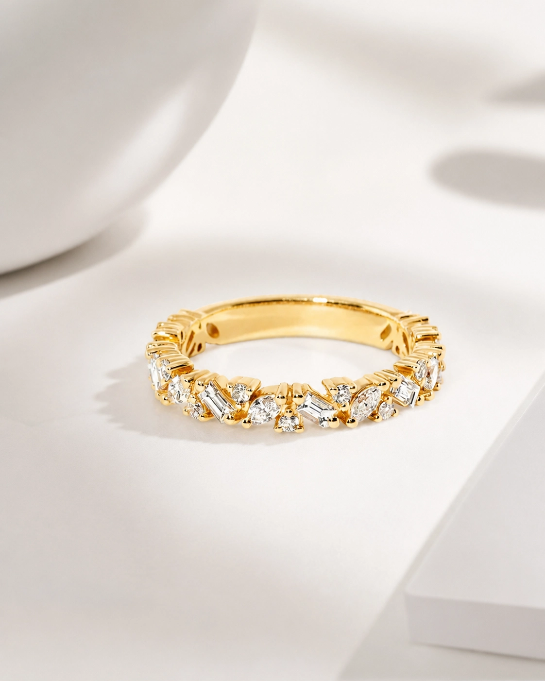 Mixed-Cut Cluster Eternity Band