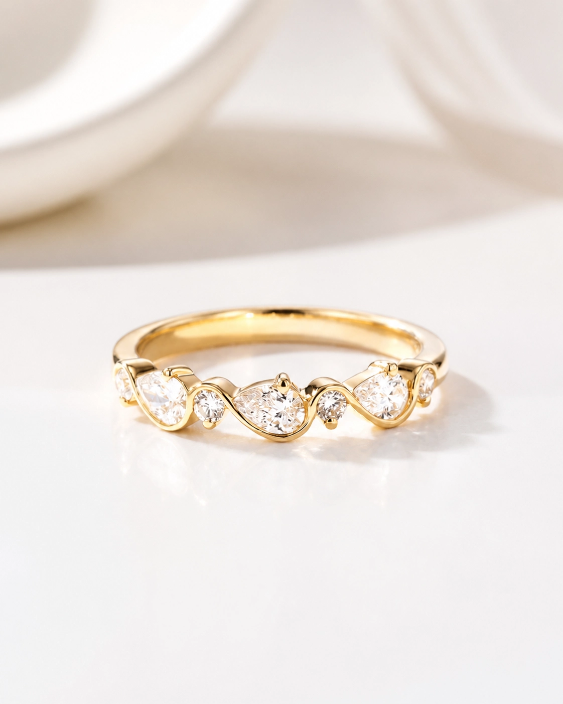 Pear Swirl Eternity Band