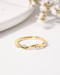 Wave Marquise Wedding Band