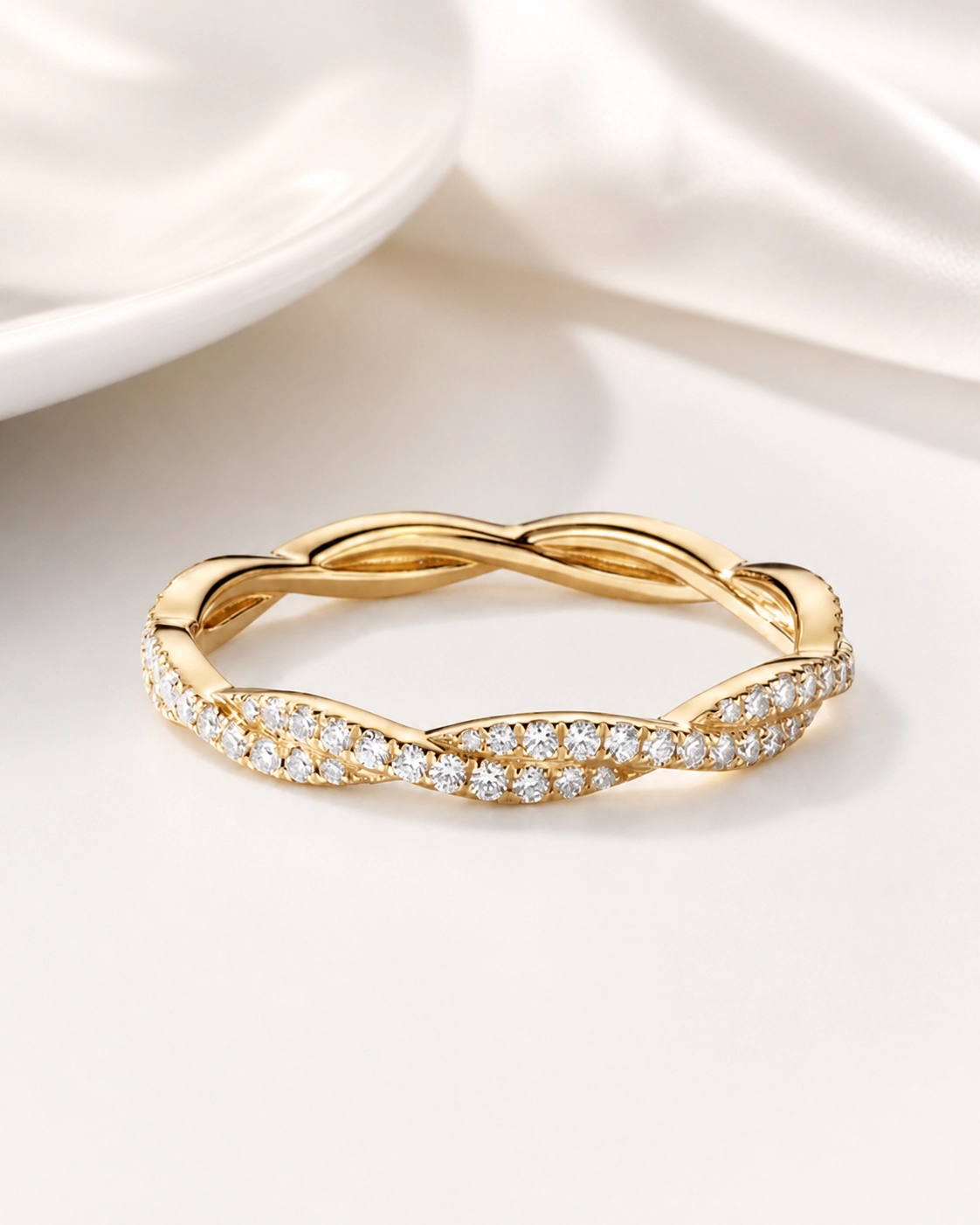 Woven Twist Pavé Band