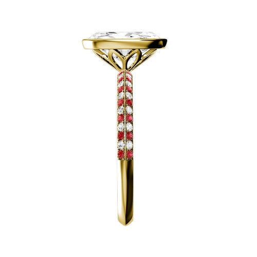 Oval Lab-grown Diamond Bridal Ring — side