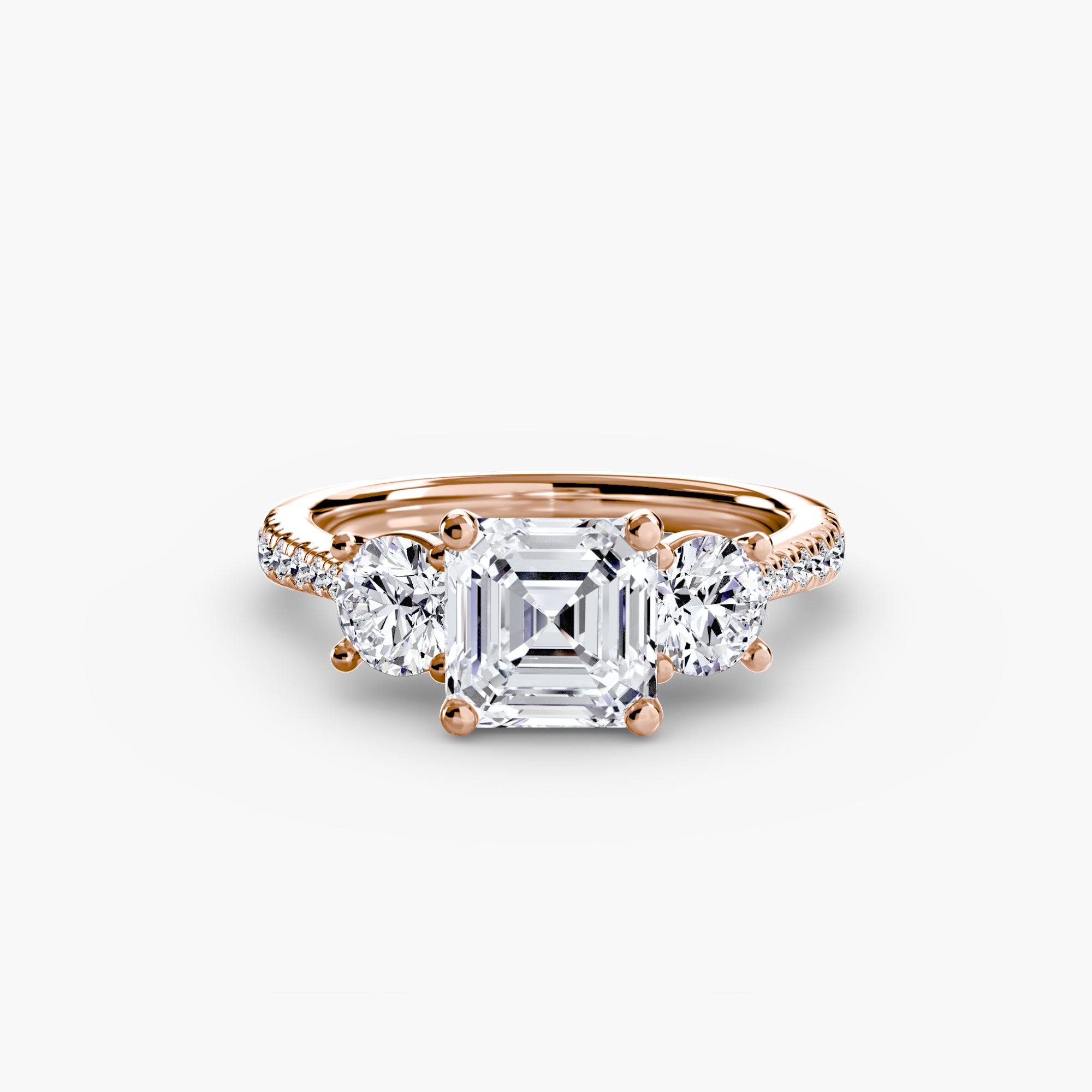 Three-Stone Ring with Pavé Band | Lytham Jewellery Co.