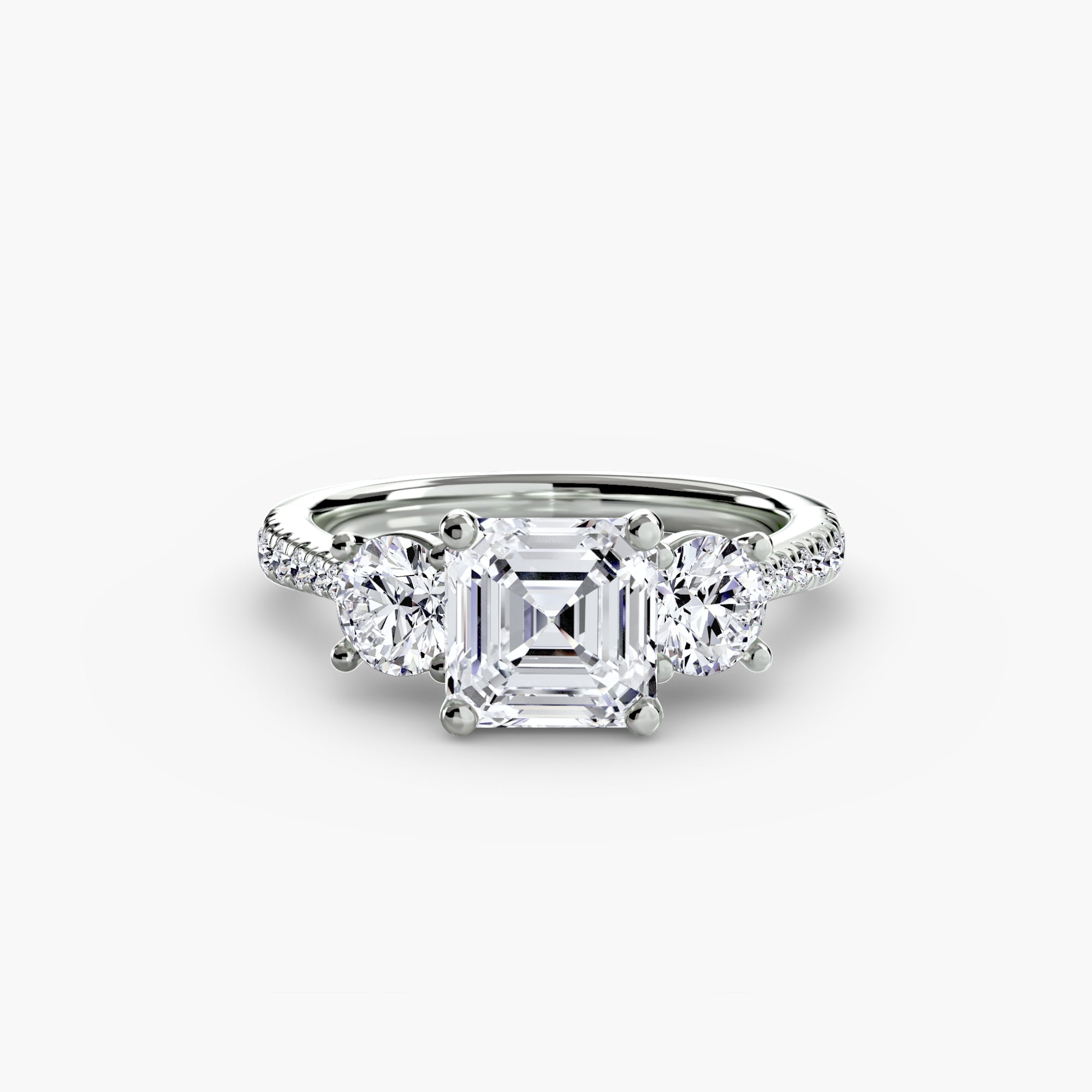 Three-Stone Ring with Pavé Band | Lytham Jewellery Co.