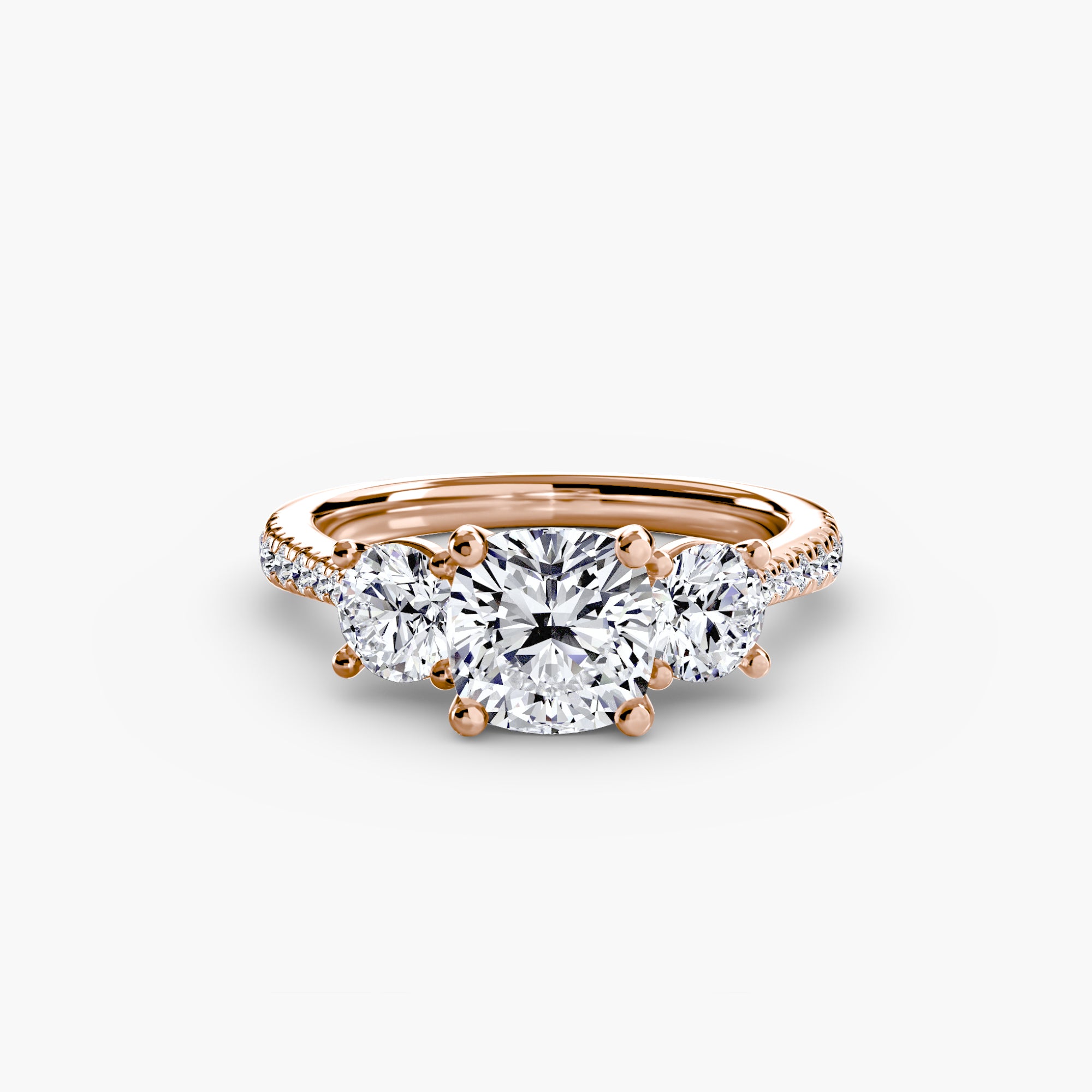 Three-Stone Ring with Pavé Band | Lytham Jewellery Co.