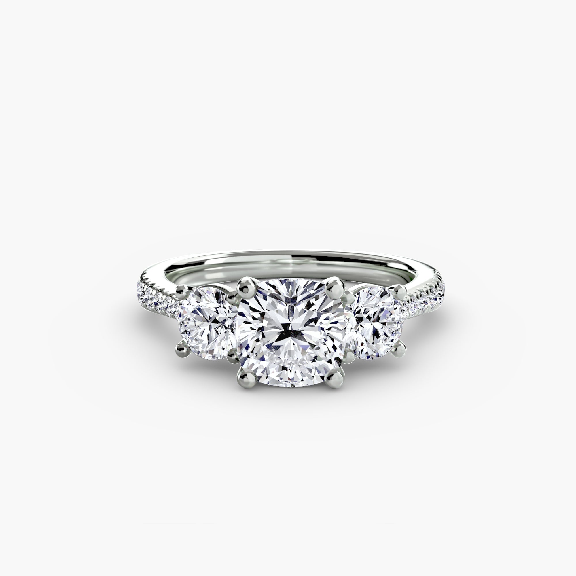 Three-Stone Ring with Pavé Band | Lytham Jewellery Co.