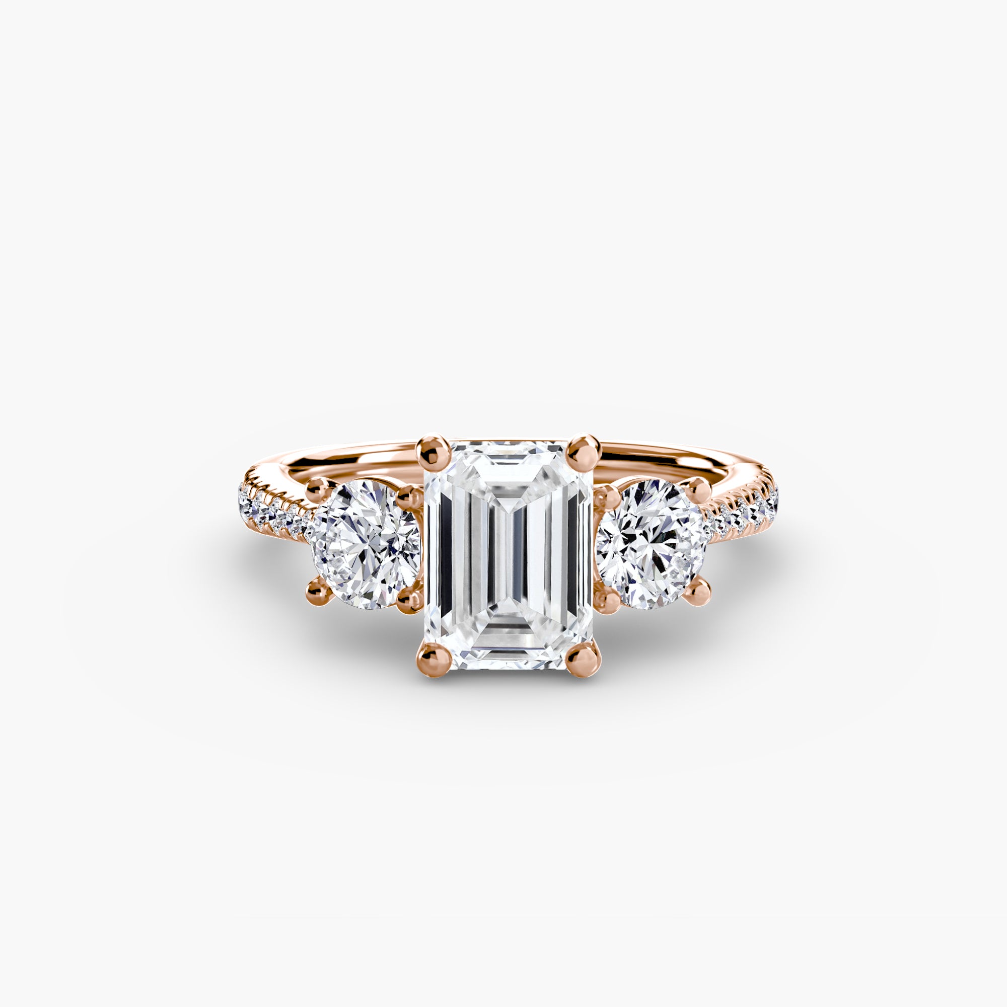 Three-Stone Ring with Pavé Band | Lytham Jewellery Co.
