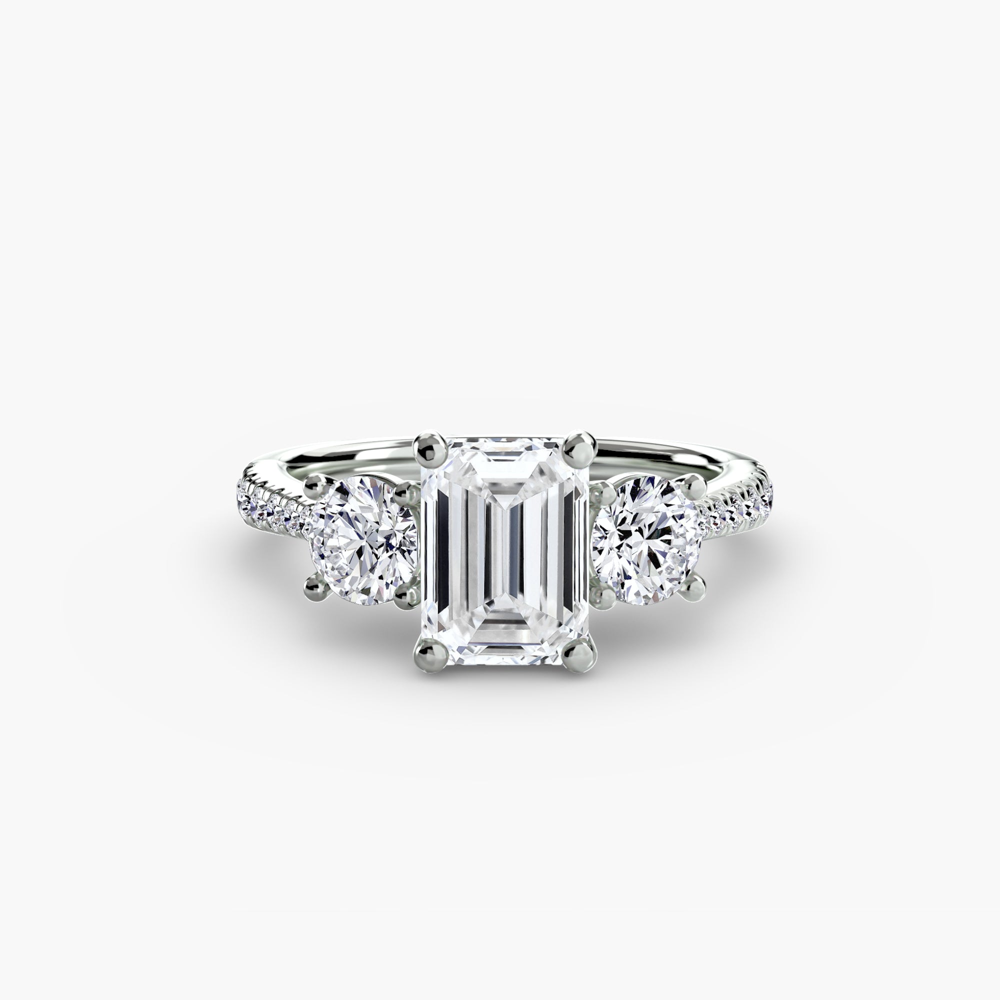 Three-Stone Ring with Pavé Band | Lytham Jewellery Co.