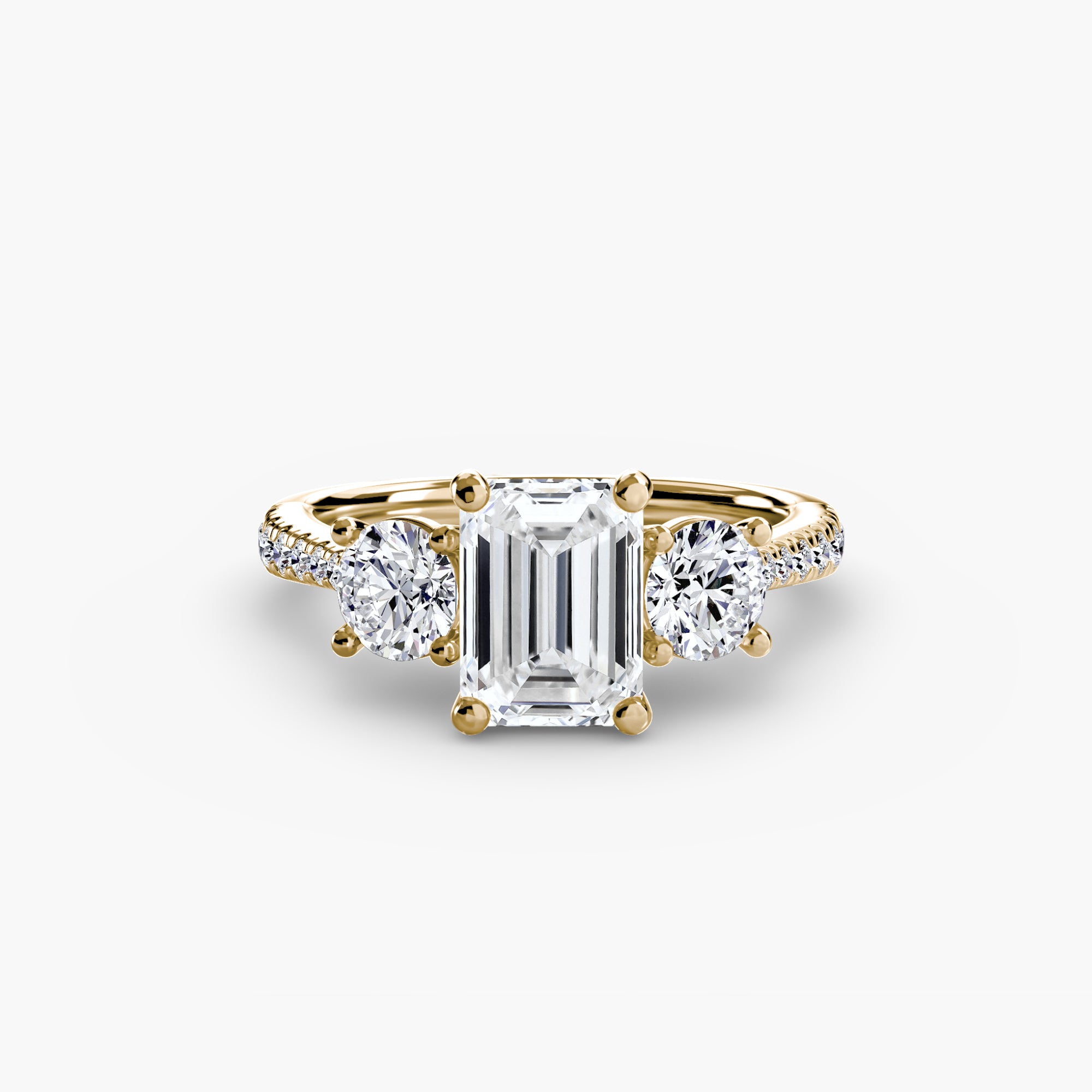 Three-Stone Ring with Pavé Band | Lytham Jewellery Co.