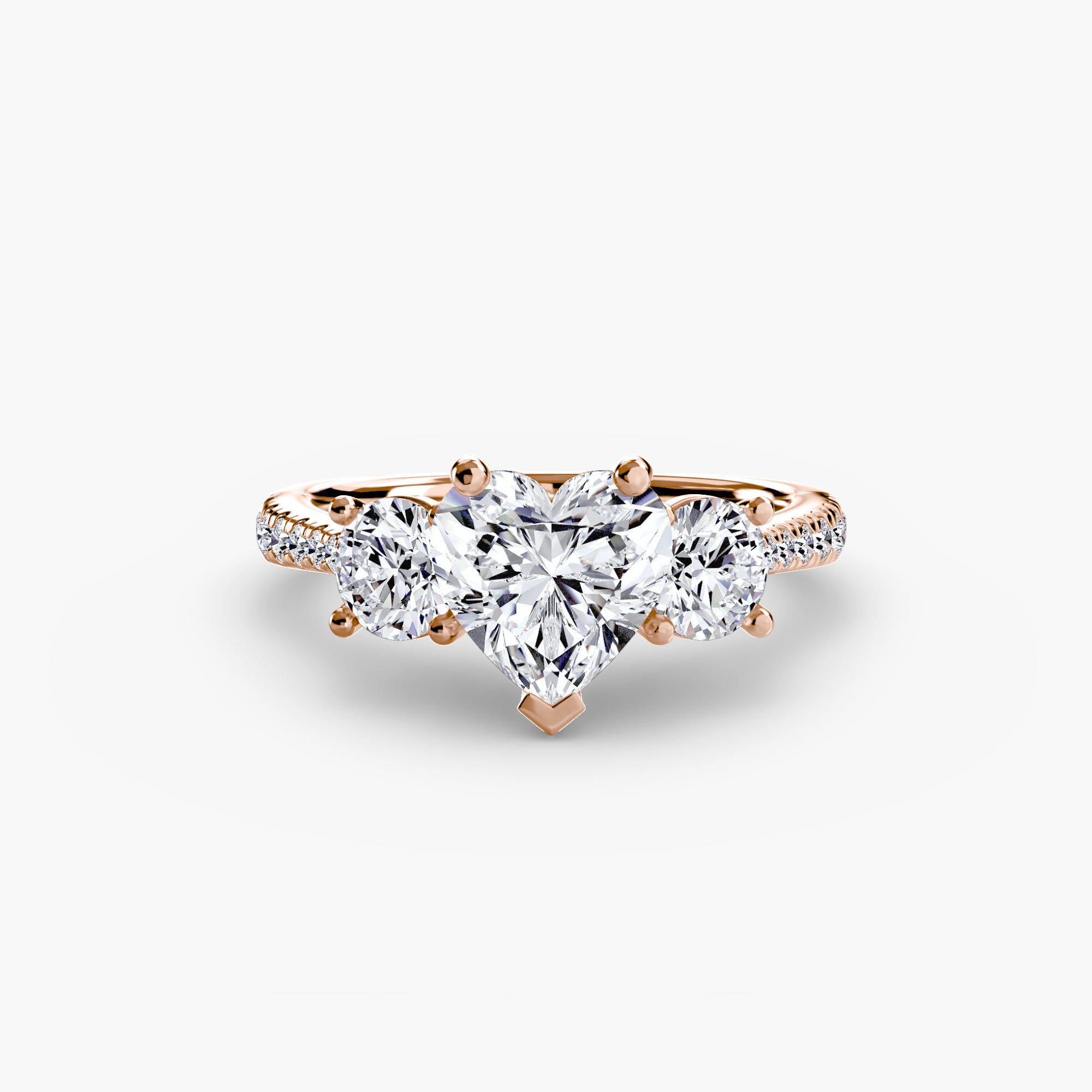Three-Stone Ring with Pavé Band | Lytham Jewellery Co.