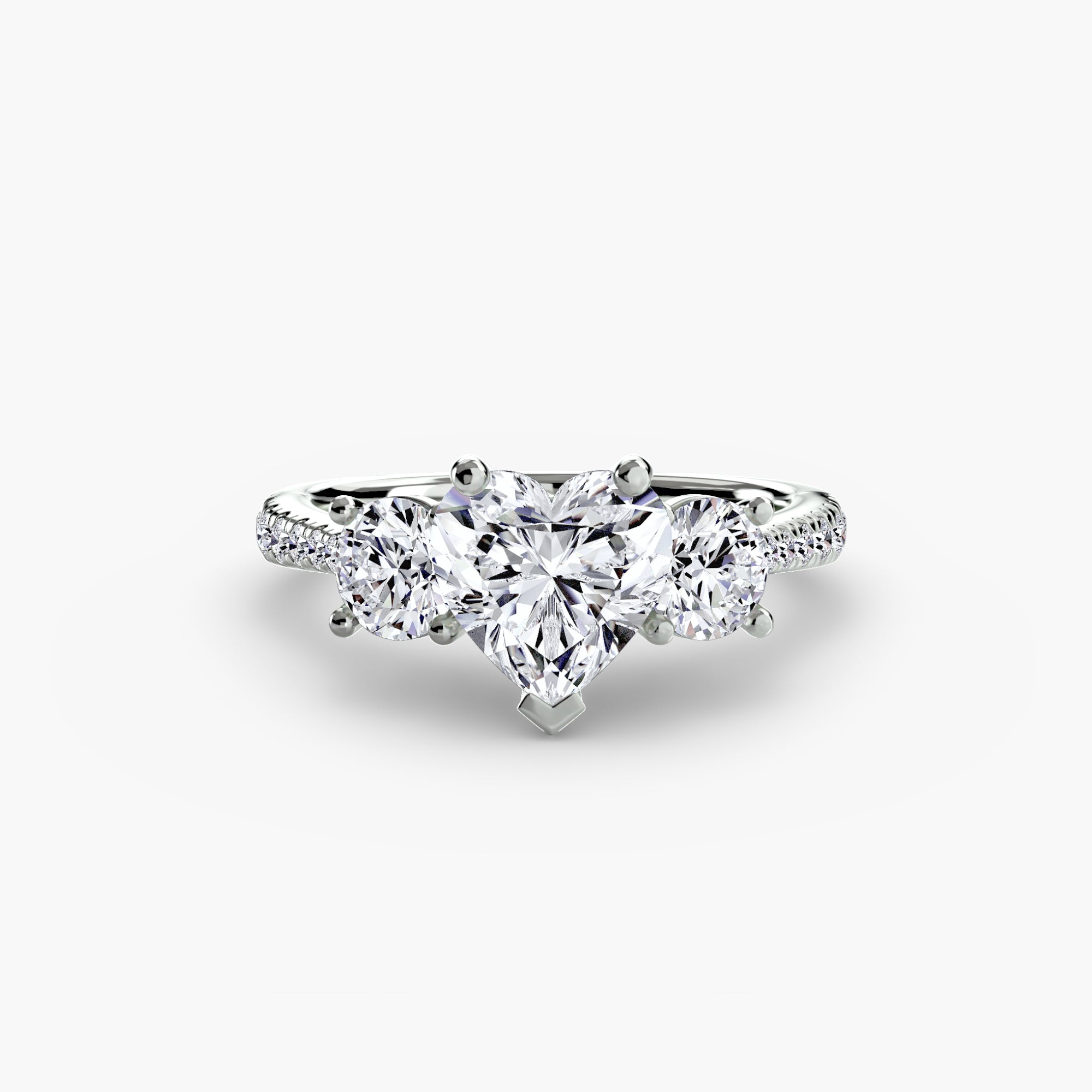 Three-Stone Ring with Pavé Band | Lytham Jewellery Co.