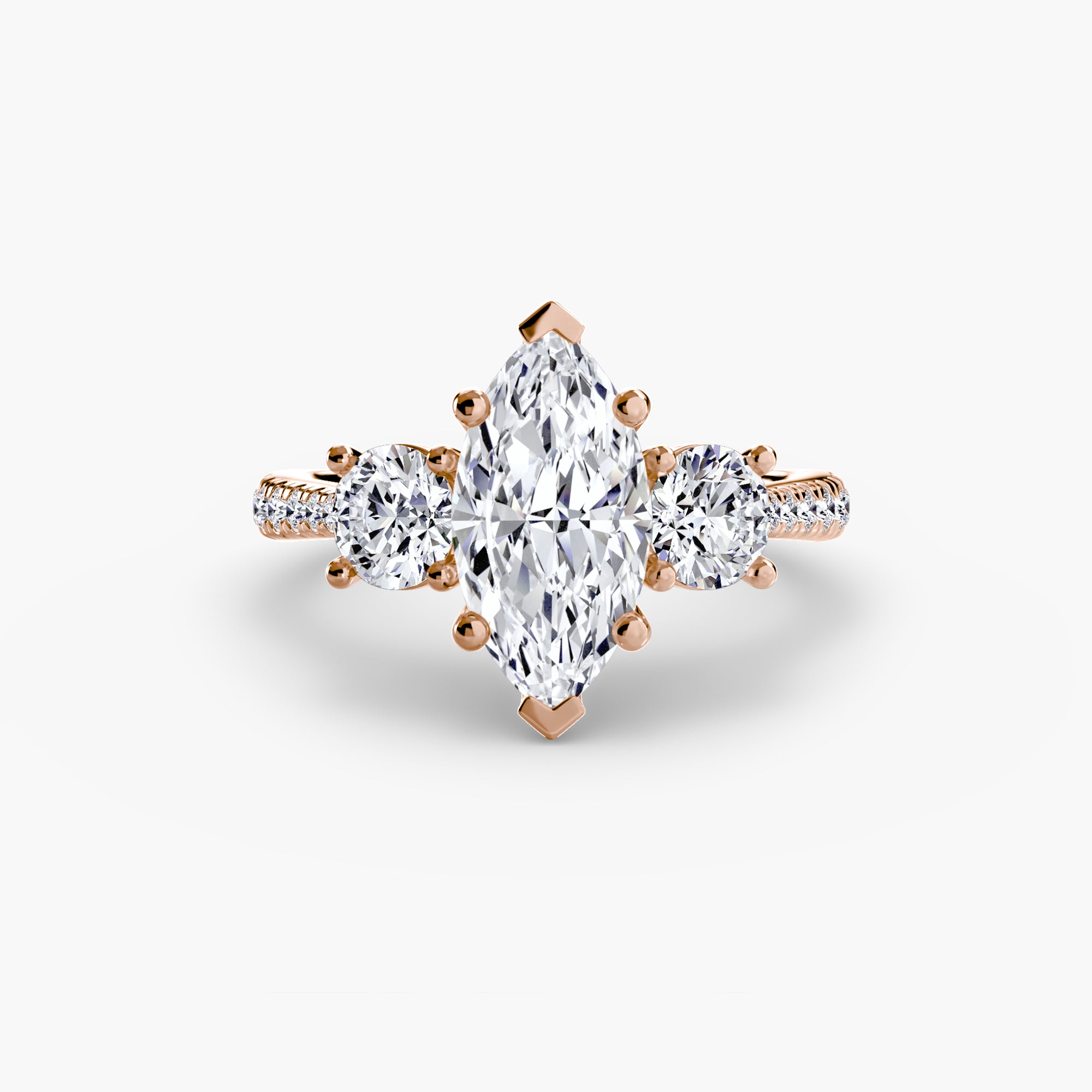 Three-Stone Ring with Pavé Band | Lytham Jewellery Co.