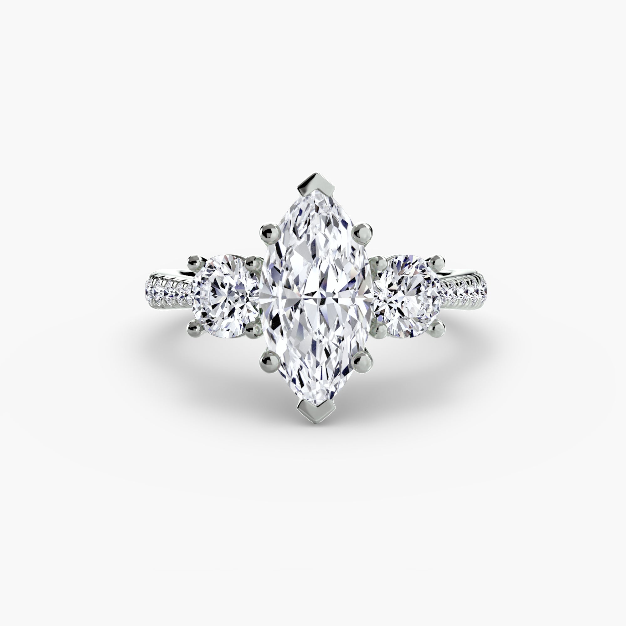 Three-Stone Ring with Pavé Band | Lytham Jewellery Co.