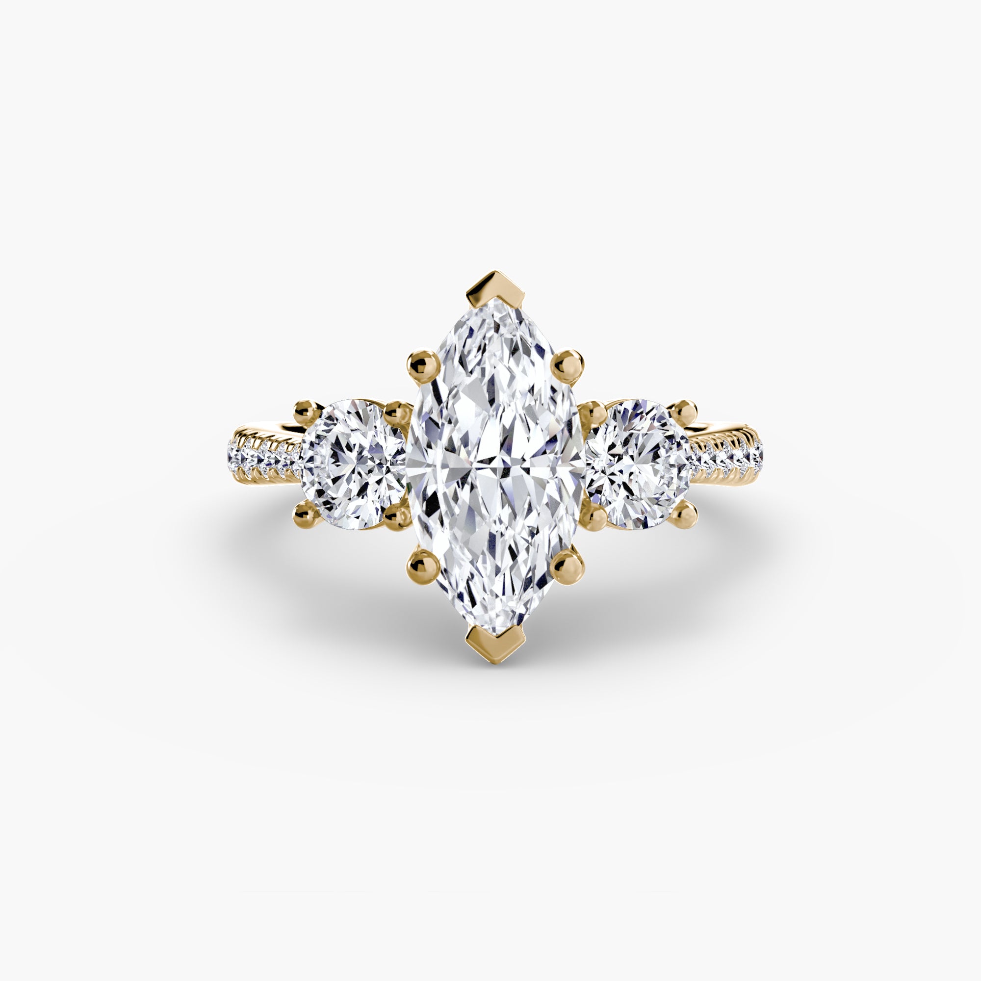 Three-Stone Ring with Pavé Band | Lytham Jewellery Co.