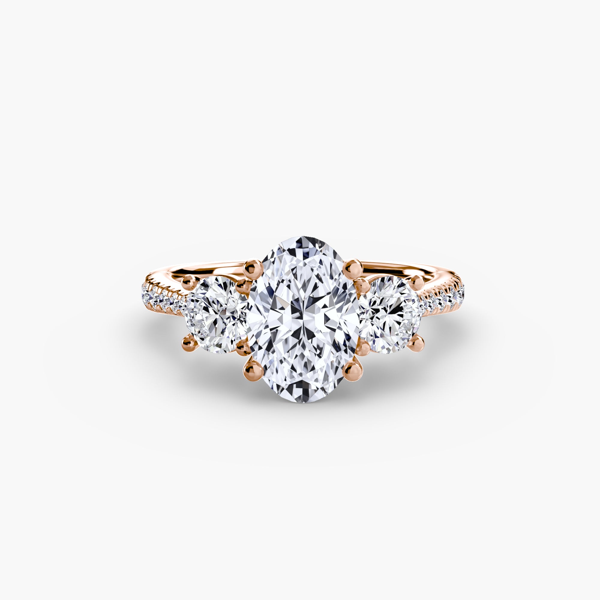 Three-Stone Ring with Pavé Band | Lytham Jewellery Co.