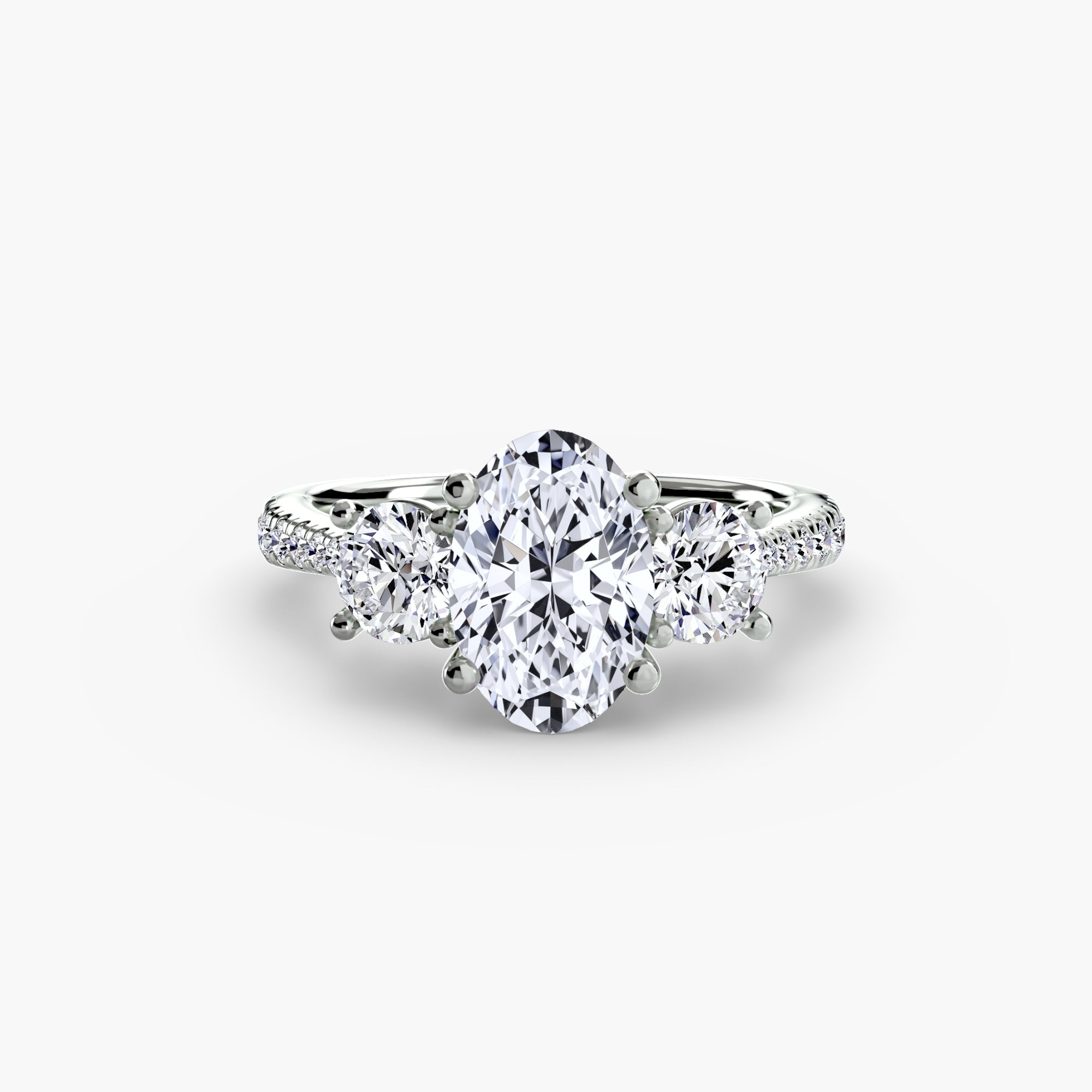Three-Stone Ring with Pavé Band | Lytham Jewellery Co.