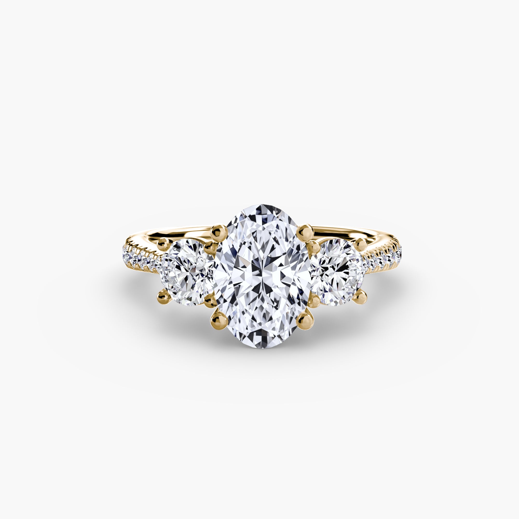 Three-Stone Ring with Pavé Band | Lytham Jewellery Co.