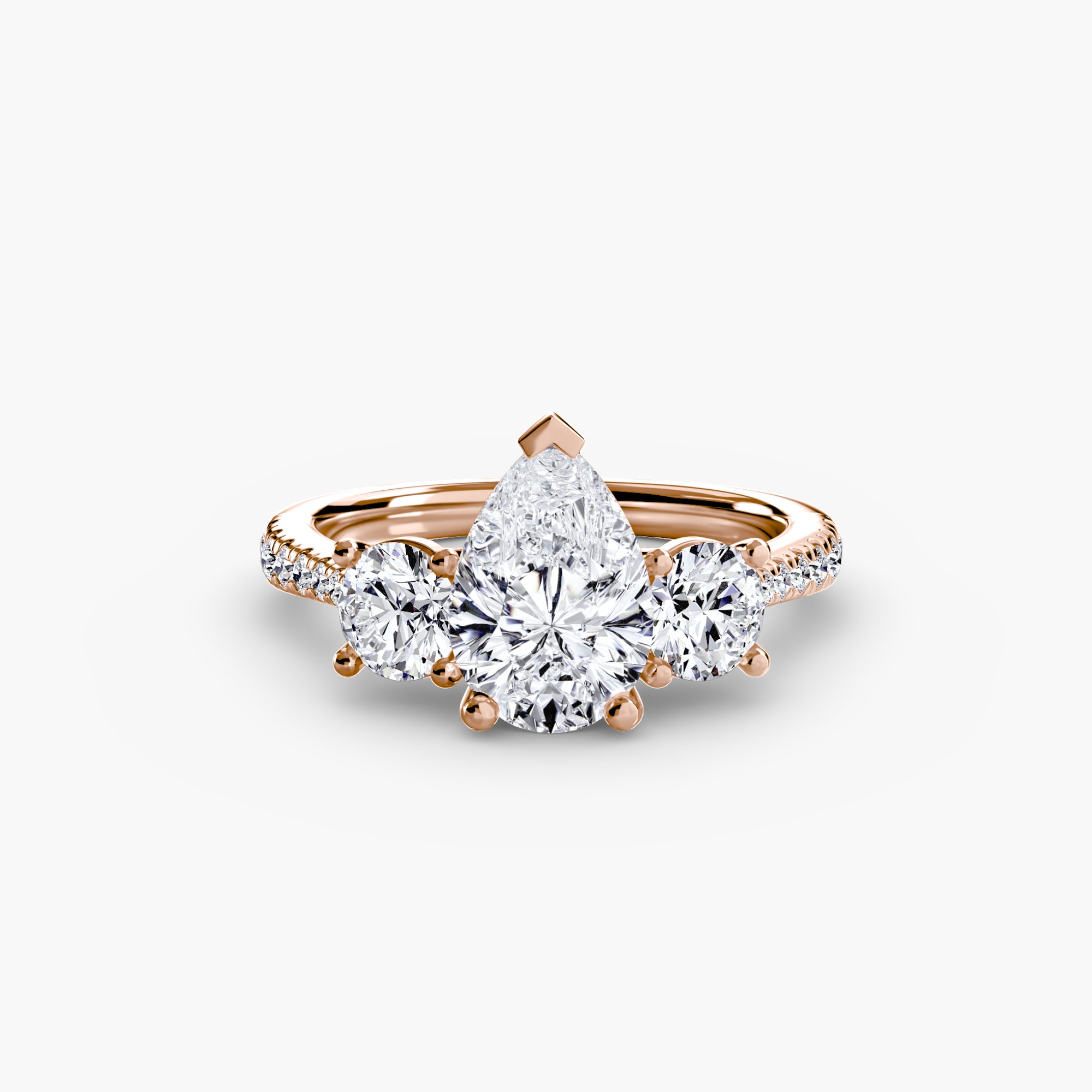 Three-Stone Ring with Pavé Band | Lytham Jewellery Co.