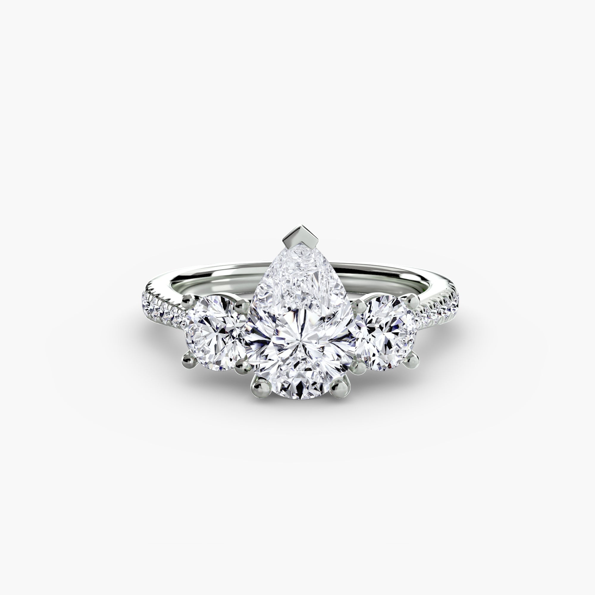 Three-Stone Ring with Pavé Band | Lytham Jewellery Co.