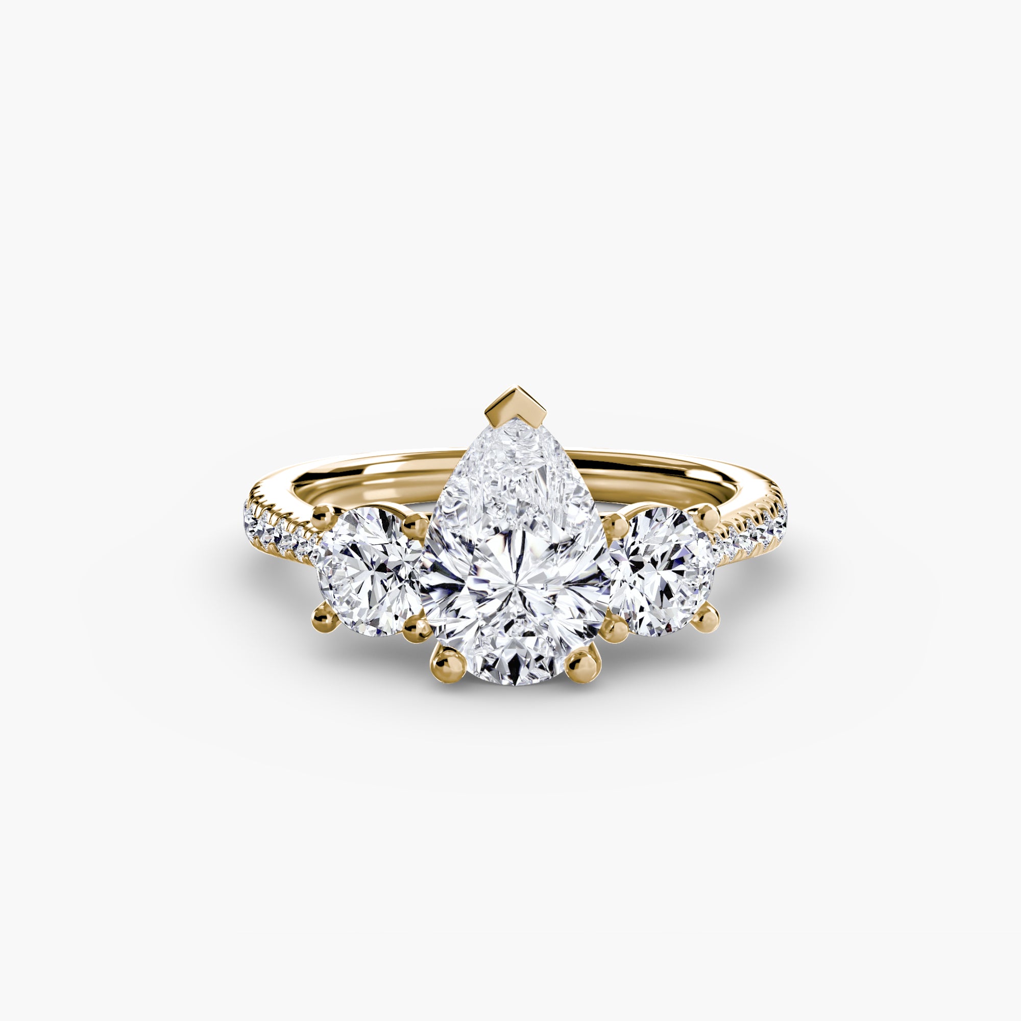 Three-Stone Ring with Pavé Band | Lytham Jewellery Co.