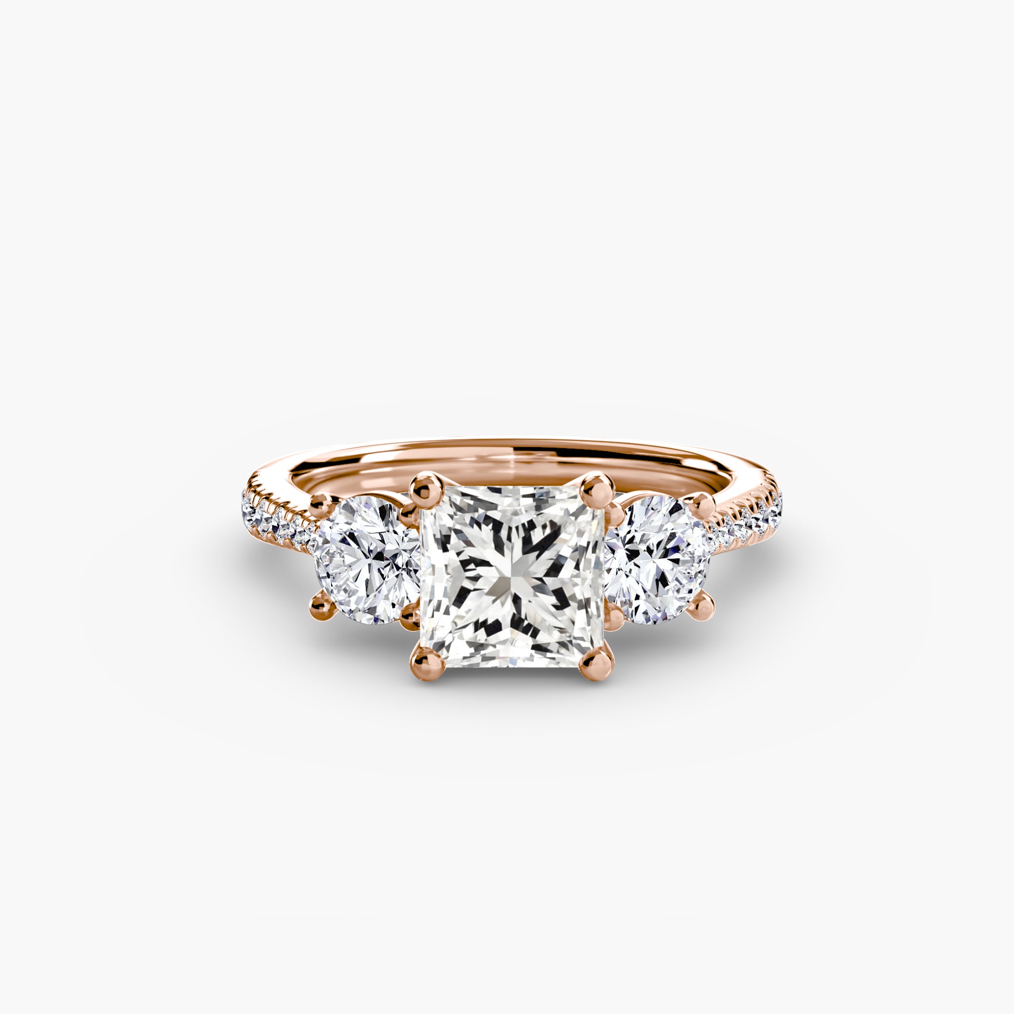 Three-Stone Ring with Pavé Band | Lytham Jewellery Co.