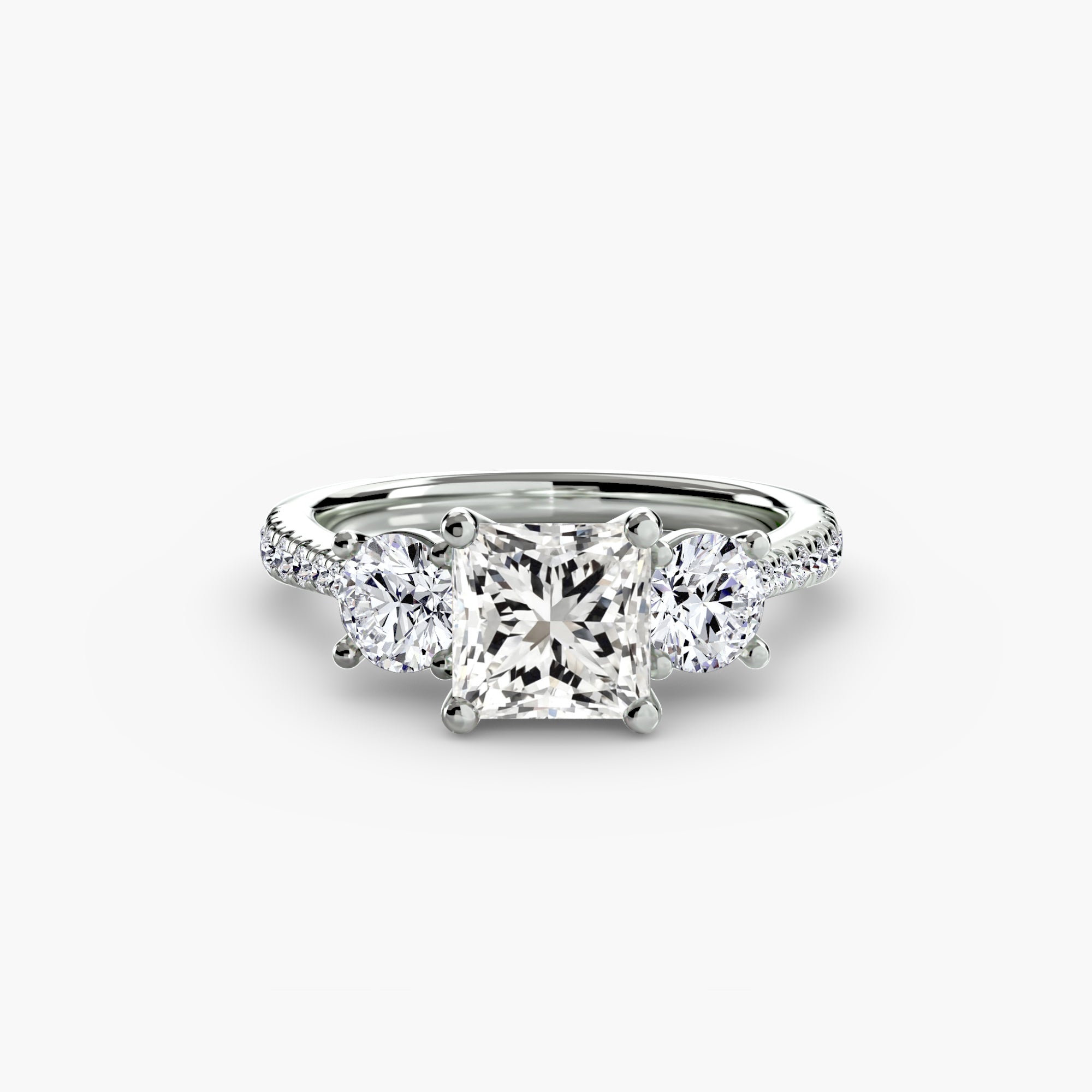 Three-Stone Ring with Pavé Band | Lytham Jewellery Co.