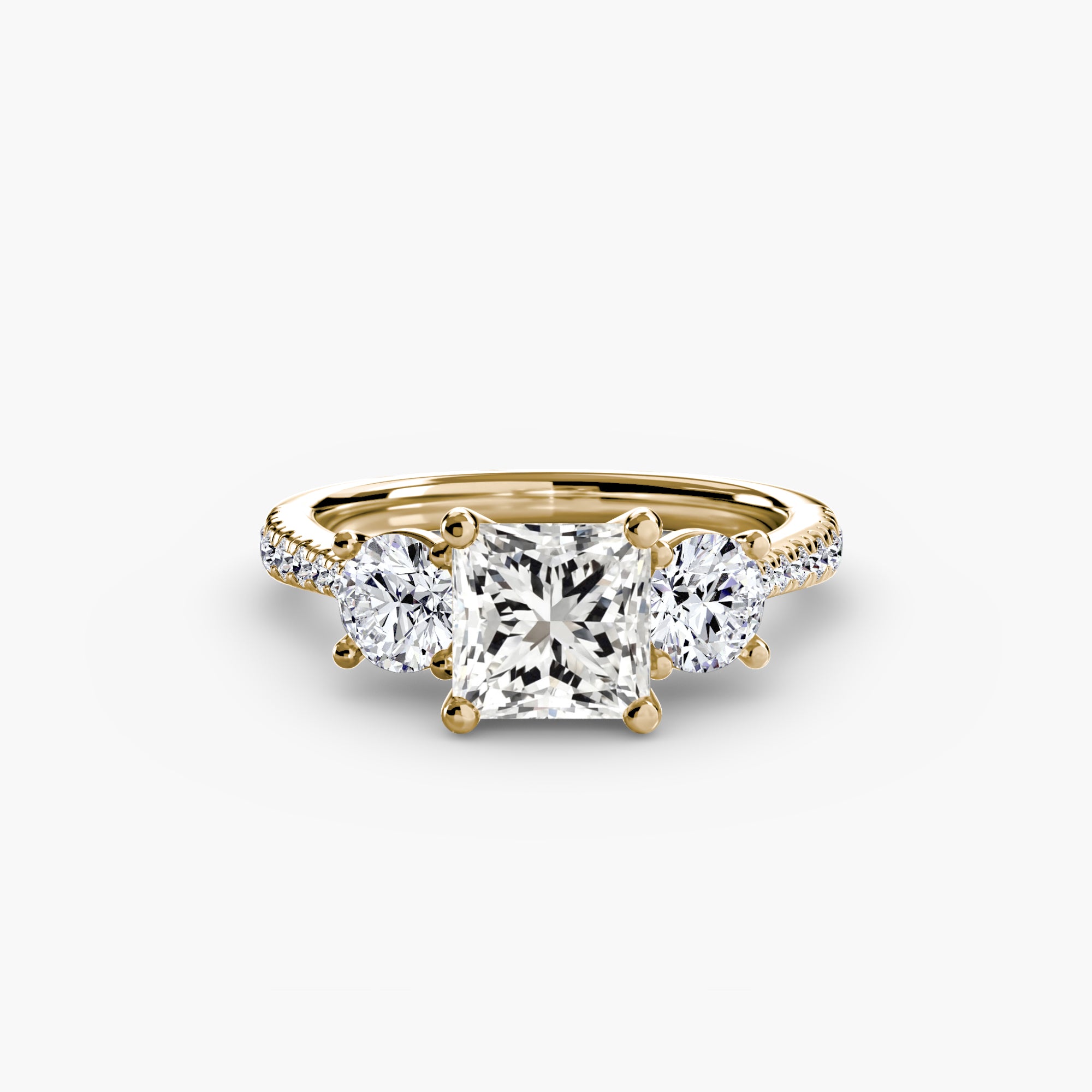 Three-Stone Ring with Pavé Band | Lytham Jewellery Co.