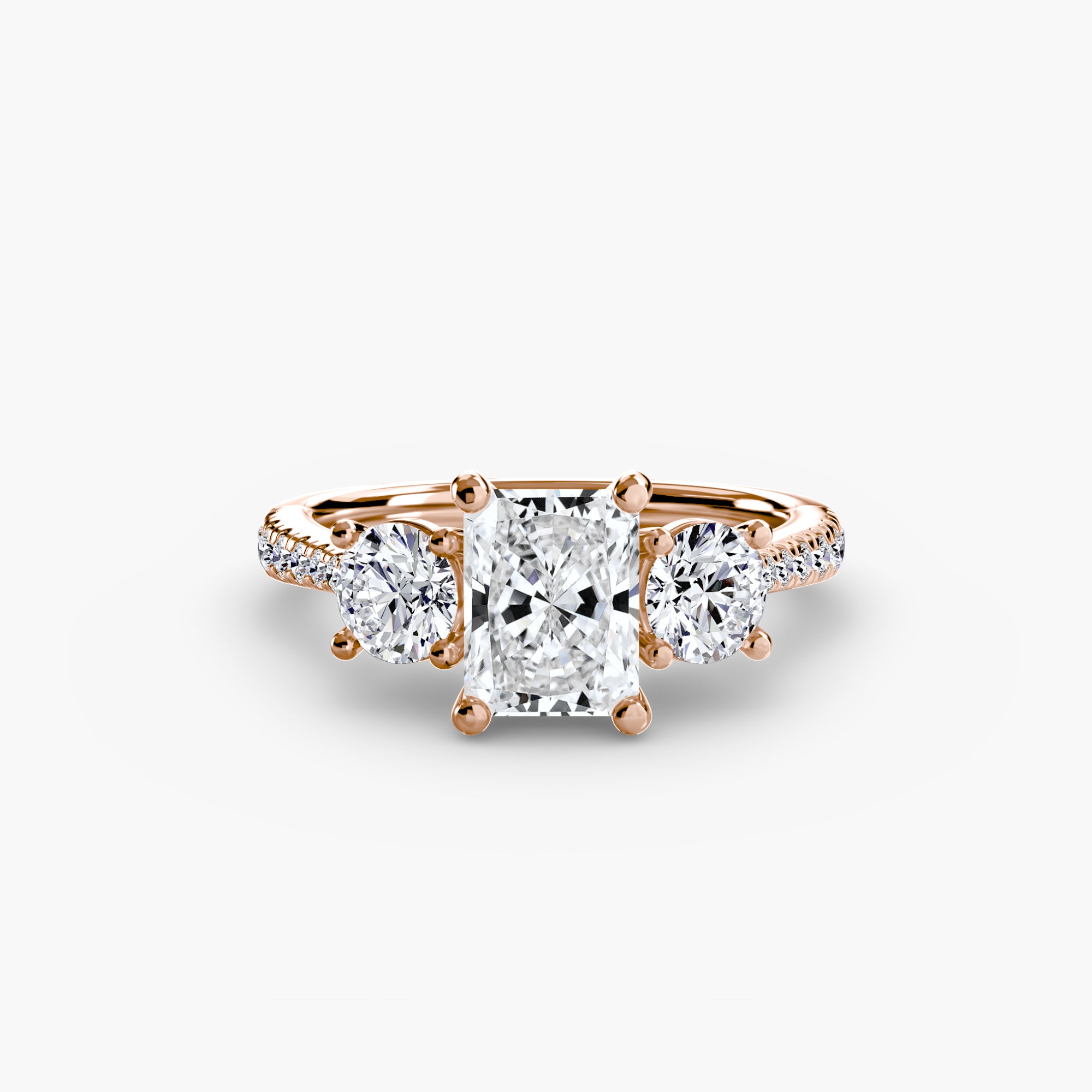 Three-Stone Ring with Pavé Band | Lytham Jewellery Co.