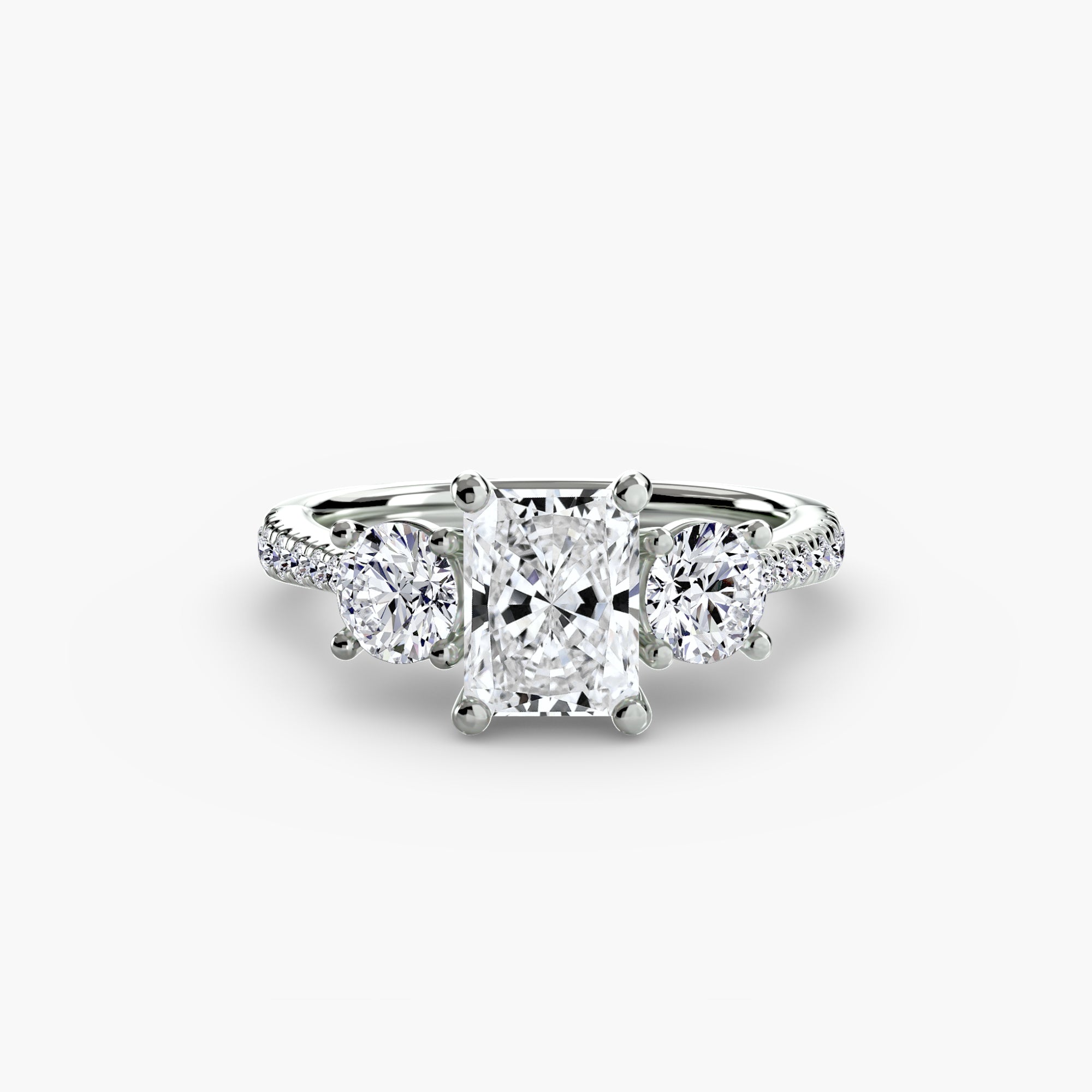 Three-Stone Ring with Pavé Band | Lytham Jewellery Co.
