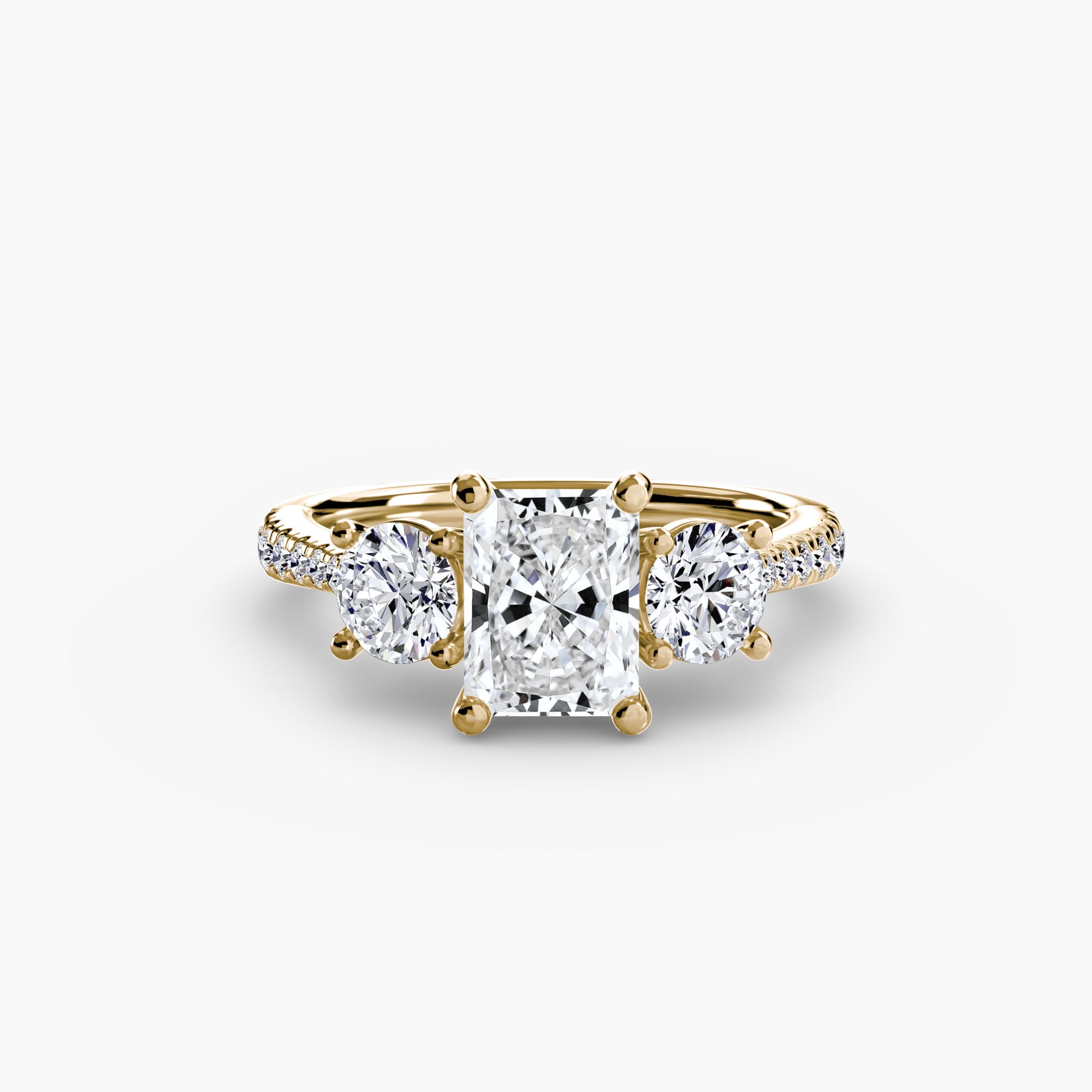 Three-Stone Ring with Pavé Band | Lytham Jewellery Co.