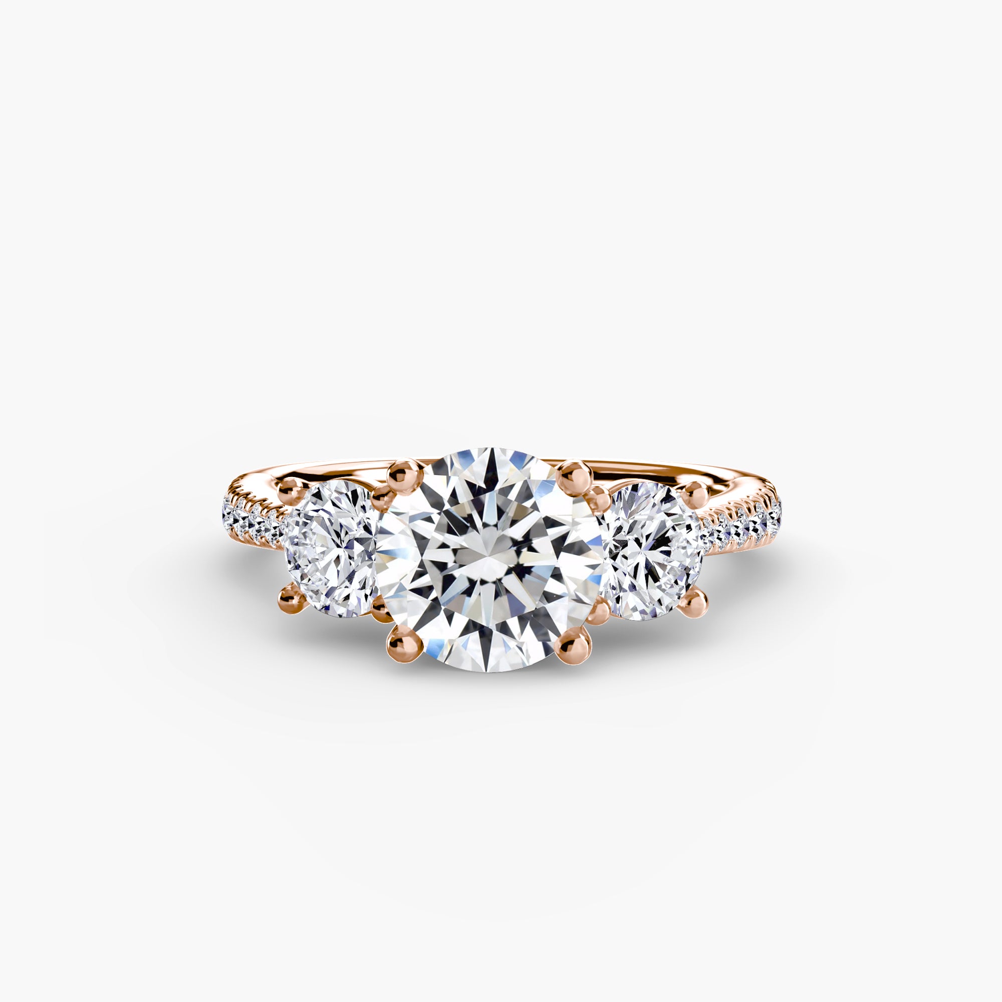 Three-Stone Ring with Pavé Band | Lytham Jewellery Co.