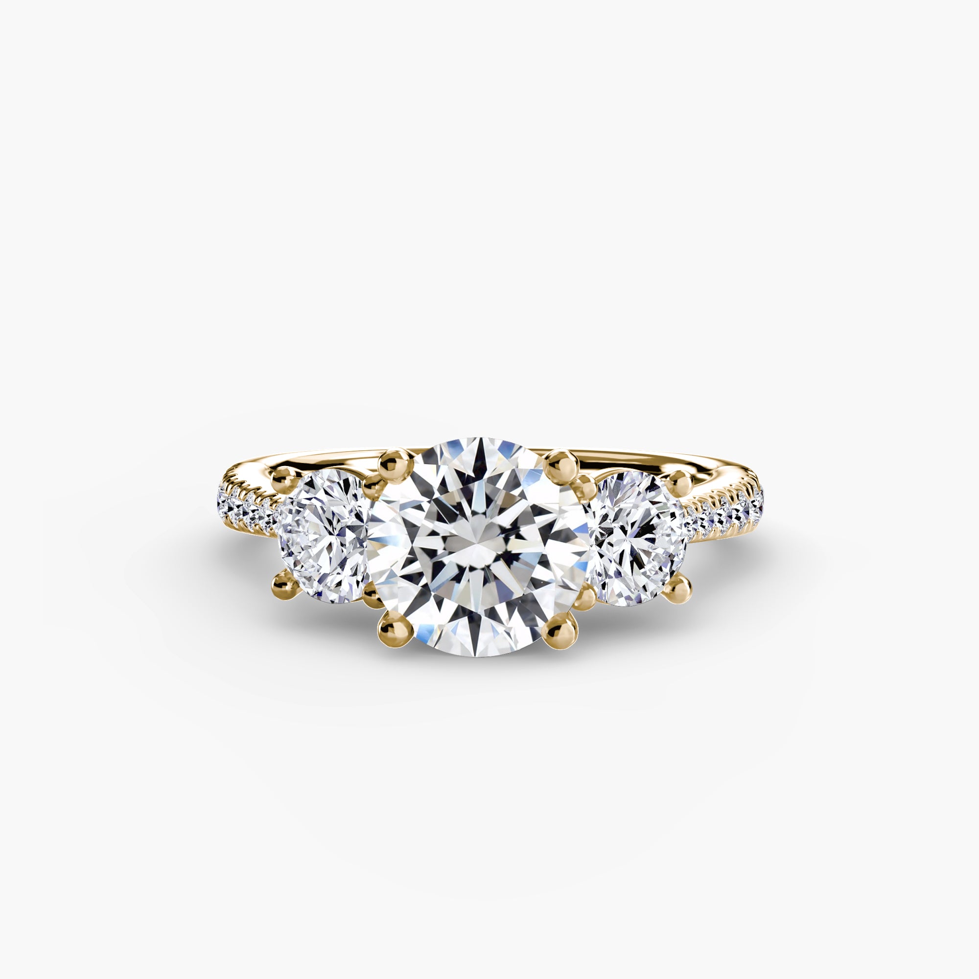 Three-Stone Ring with Pavé Band | Lytham Jewellery Co.