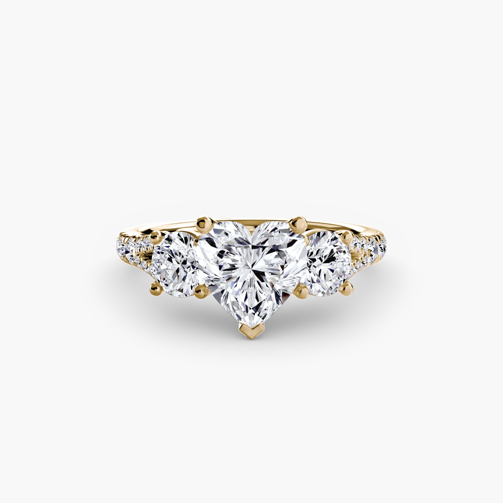 Three-Stone Ring with Pavé Band (Style 3) | Lytham Jewellery Co.