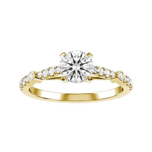 Round Natural Diamond Bridal Ring — down