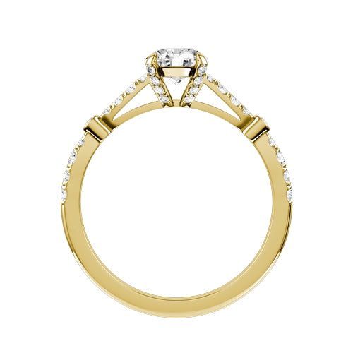 Round Natural Diamond Bridal Ring — front