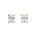 0.5 Carat Oval Lab Grown Diamond Stud Earrings Yellow Gold angle view