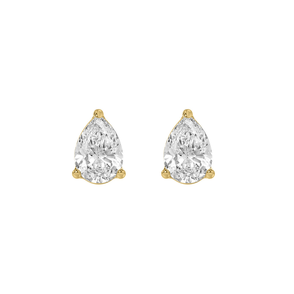 0.5 Carat  Lab Grown Diamond Stud Earrings Yellow Gold angle view