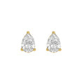 0.5 Carat  Lab Grown Diamond Stud Earrings Yellow Gold angle view