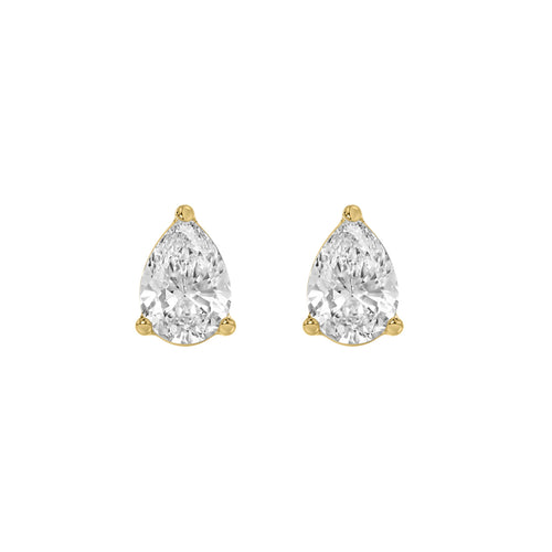 0.5 Carat  Lab Grown Diamond Stud Earrings Yellow Gold angle view