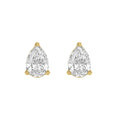 2 Carat  Lab Grown Diamond Stud Earrings Yellow Gold angle view