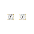 0.46 Carat Princess Lab Grown Diamond Stud Earrings Yellow Gold angle view