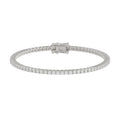 Classic 4 Prong Lab Grown Diamond Tennis Bracelet approx. 3 ct White Gold angle view