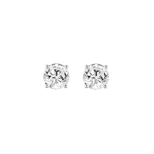0.25 Carat Round Brilliant Lab Grown Diamond Stud Earrings White Gold angle view