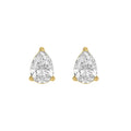 1.5 Carat  Lab Grown Diamond Stud Earrings Yellow Gold angle view