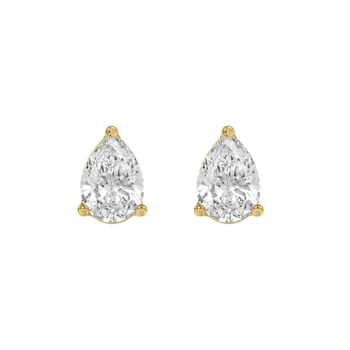 1.5 Carat  Lab Grown Diamond Stud Earrings Yellow Gold angle view
