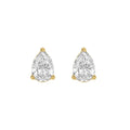 1 Carat  Lab Grown Diamond Stud Earrings Yellow Gold angle view