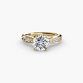 1.5ct Round Brilliant Lab Grown Diamond Ring with Natural Diamond Shoulders